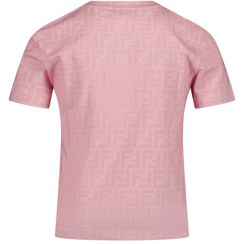 Fendi Kinder Meisjes T-Shirt Licht Roze