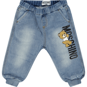 Jeans unissex de bebê Moschino