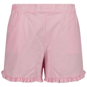Shorts infantis esbranquiçados rosa