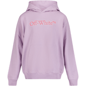 Off-bílý dětský svetr lila