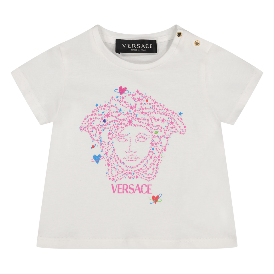 Versace Baby Meisjes T-Shirt Wit 3/6