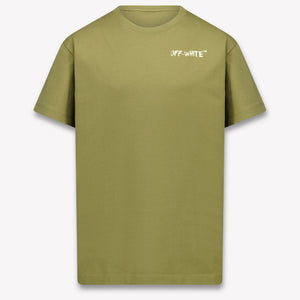 Off-White Kinder Jungen T-Shirt In Olivgrün