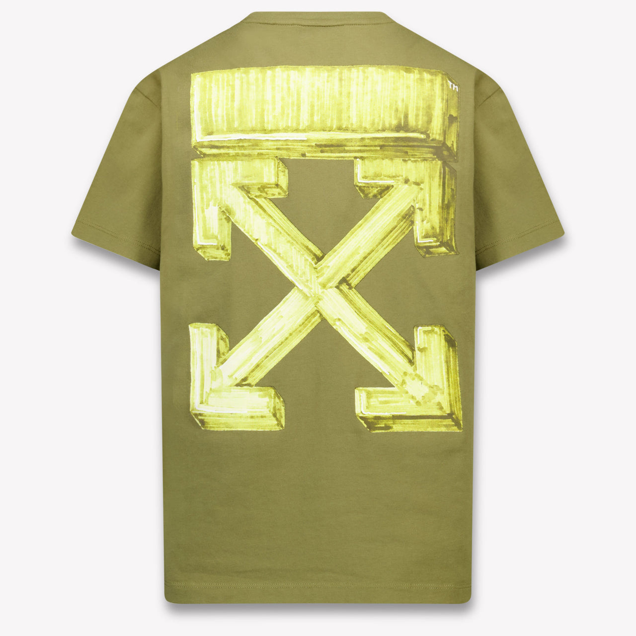 Off-White Kinder Jungen T-Shirt In Olivgrün