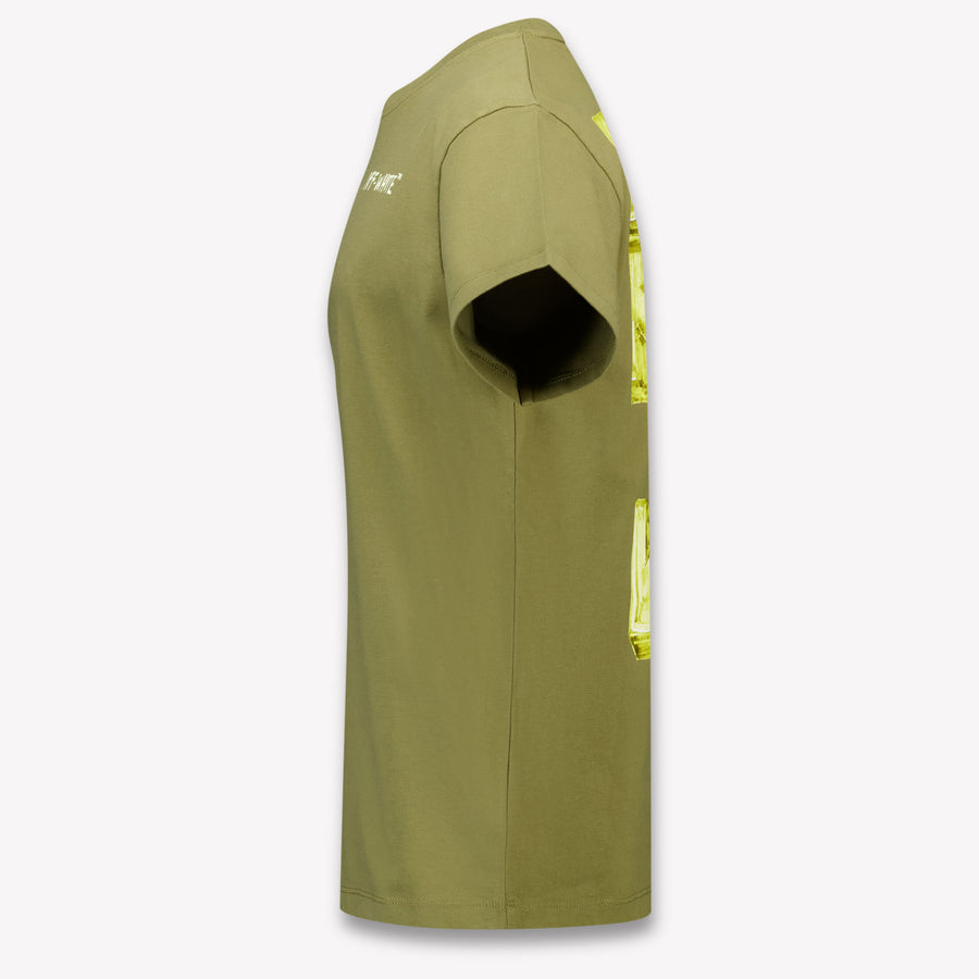 Off-White Kinder Jungen T-Shirt In Olivgrün