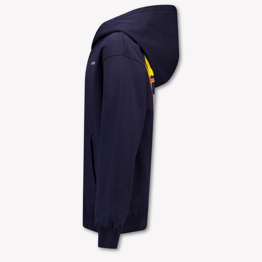 Off-White Bambini Ragazzi Cardigan dentro Blu Scuro