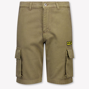 Off-White Kinder Jongens Shorts In Olijf Groen