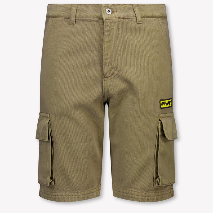 Off-White Kinder Jongens Shorts In Olijf Groen