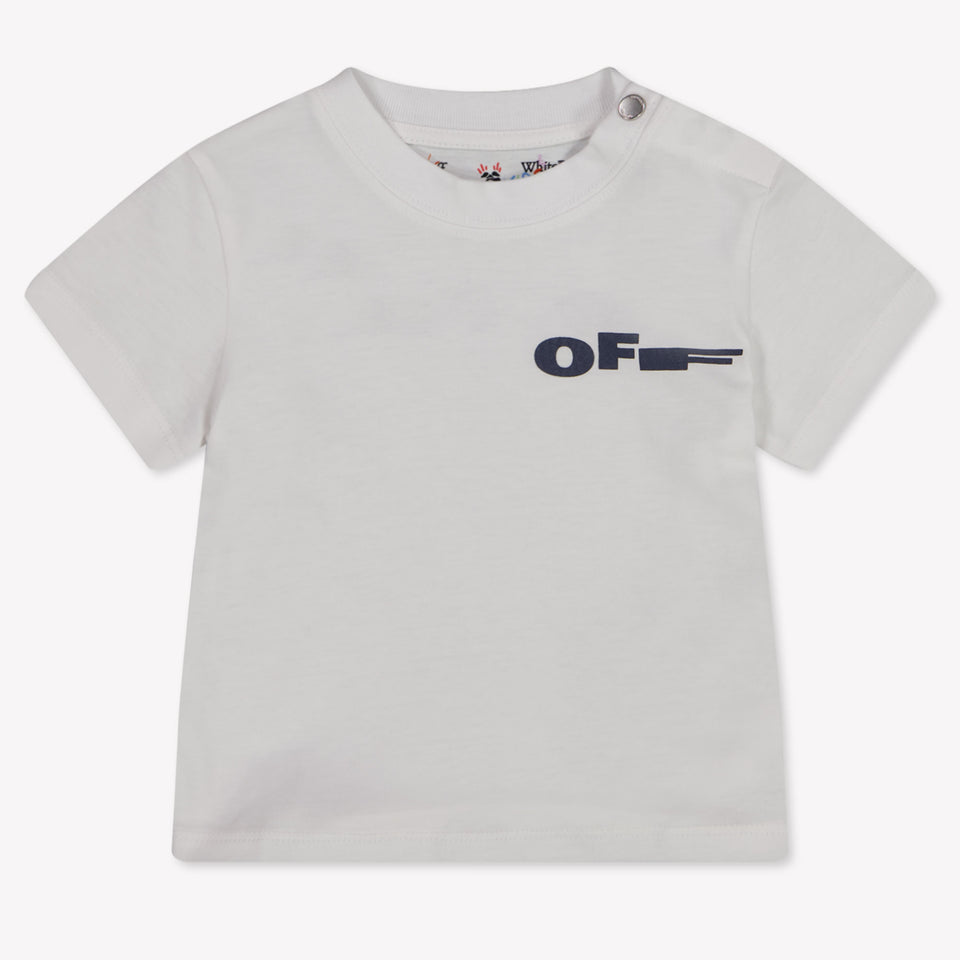 Off-White Baby Jongens T-Shirt In Wit