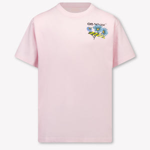 Off-White Kinder Mädchen T-Shirt In Hellrosa