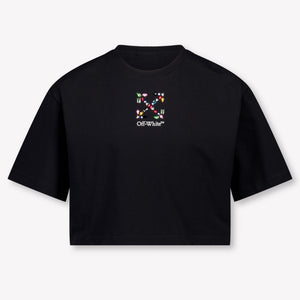 Off-White niños Chicas Camiseta adentro Negro