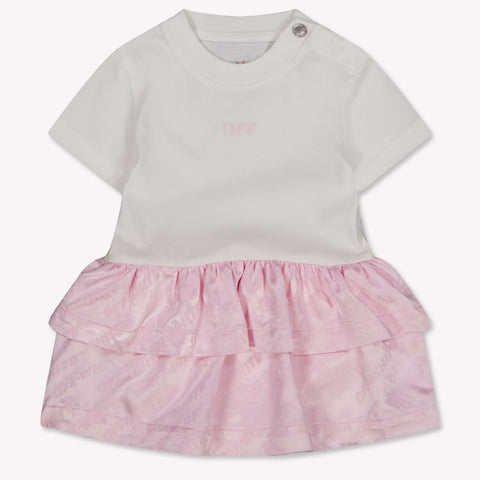 Off-White Baby Meisjes Jurk In Licht Roze