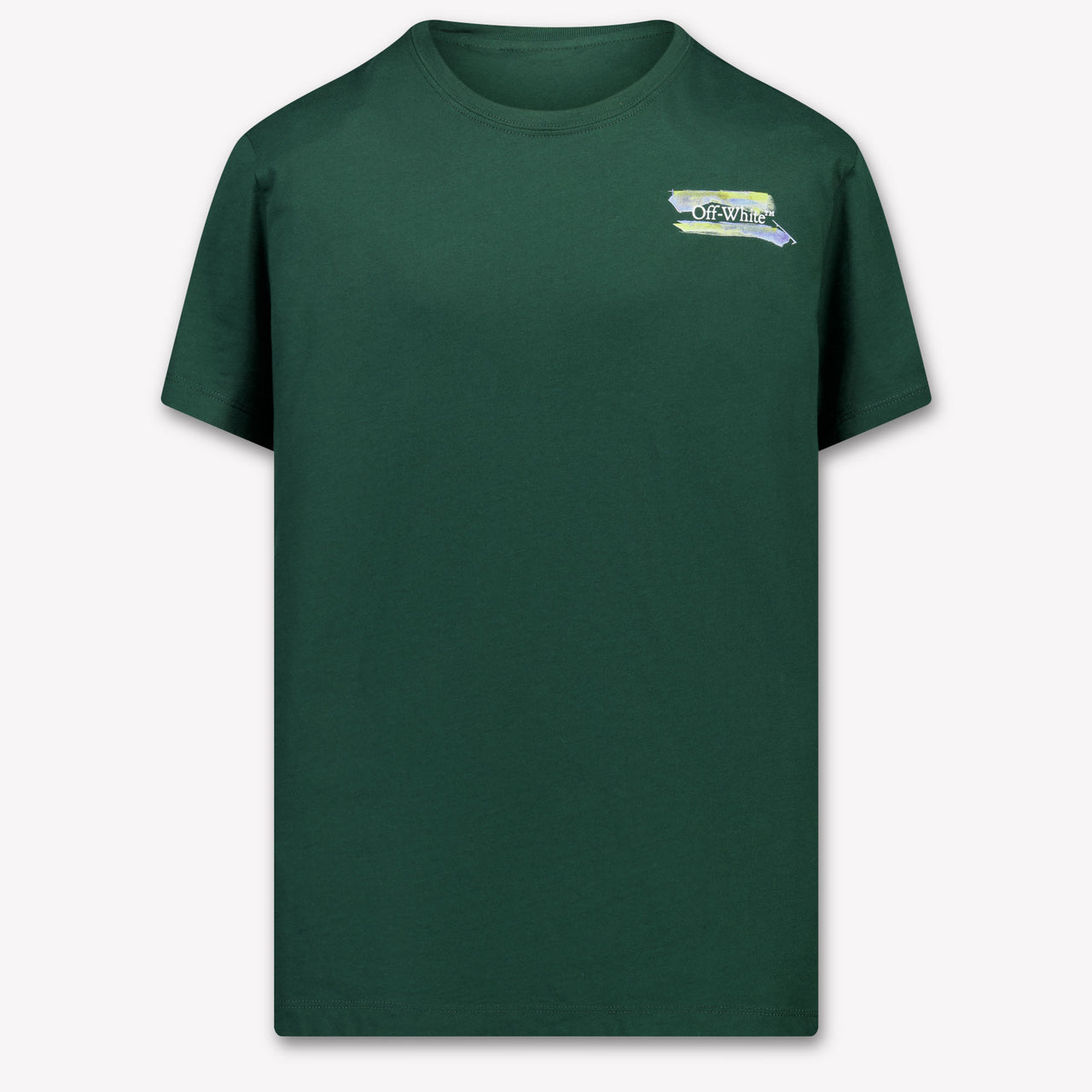 Off-White niños Chicos Camiseta adentro Verde Oscuro