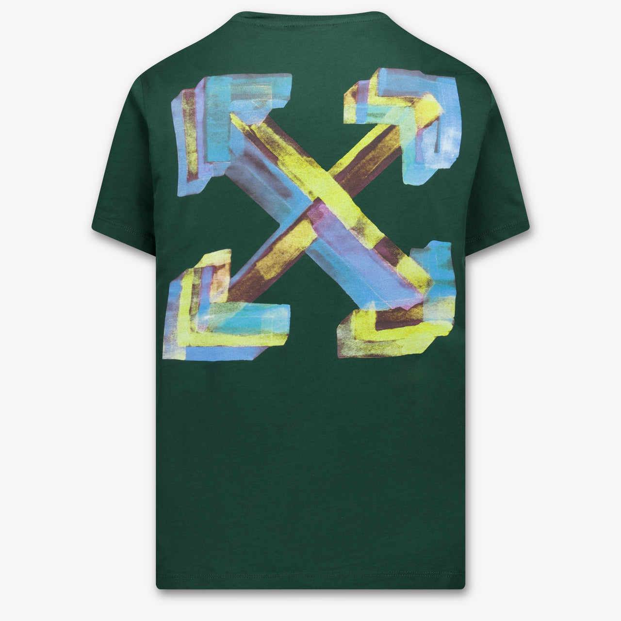 Off-White niños Chicos Camiseta adentro Verde Oscuro