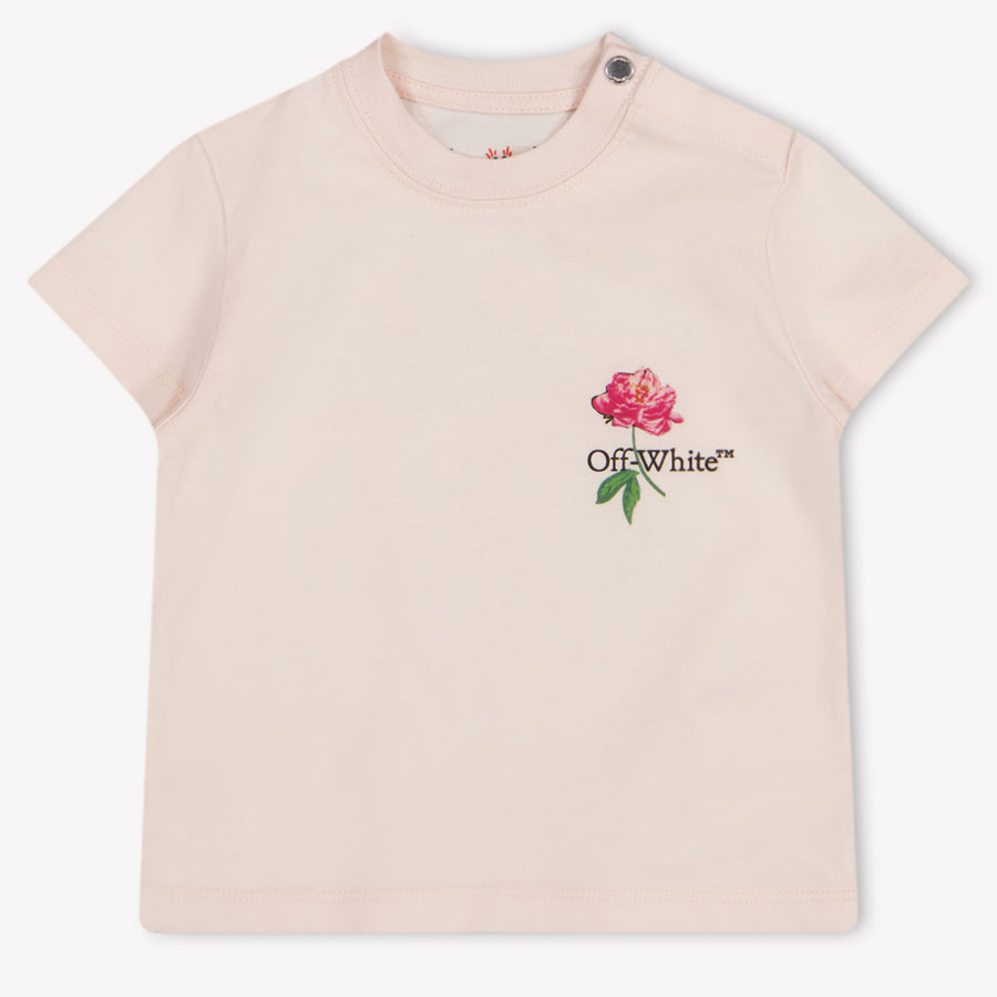 Off-White Baby Mädchen T-Shirt In Hellrosa