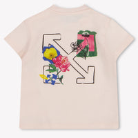 Off-White Baby Mädchen T-Shirt In Hellrosa