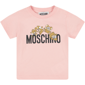 T-shirt per bambine Moschino rosa chiaro