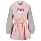 Vestido de niñas para niños Fendi rosa claro