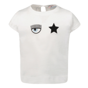 Chiara ferragni baby flickor t-shirt vit