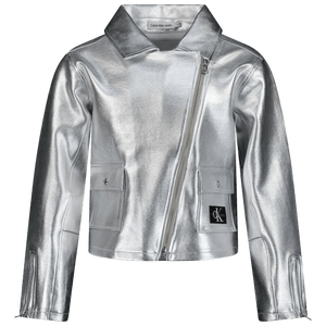 Calvin Klein Kinder Meisjes Jas Zilver 4Y
