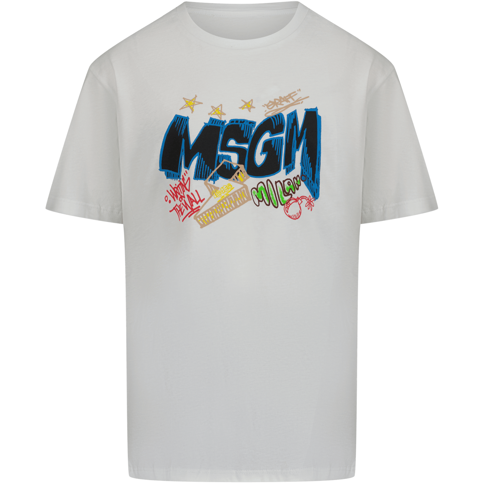 MSGM Kinder T-Shirt Wit 4Y