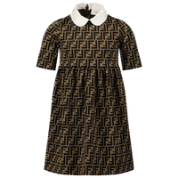 Fendi Kinder Meisjes Jurk Bruin 3Y