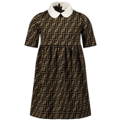 Fendi Children's Girls Dress Brown