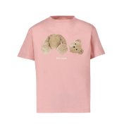 Palm Angels Camiseta de chicas para niños de color rosa claro