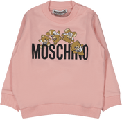 Moschino meninas suéter rosa claro