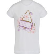 T-shirt per ragazze Monnalisa per bambini bianchi
