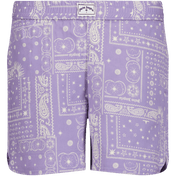 Palm Angels's Children's Girls Shorts Lilac