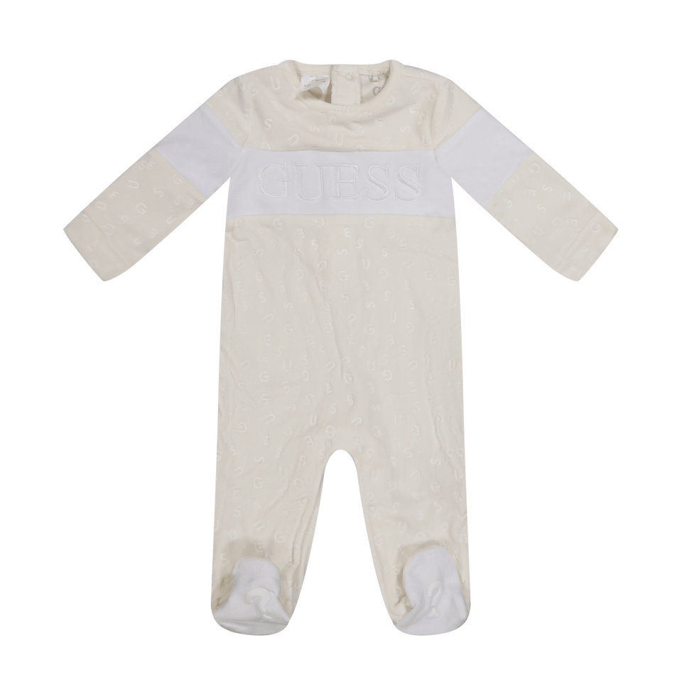 Guess Baby Unisex Bodysuit Off White Superstellar