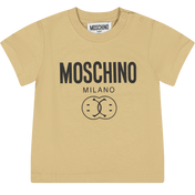 T-shirt bege de meninos de Moschino