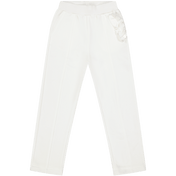 Pantalones de niñas para niños de Monnisa en blanco