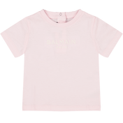 Camiseta de Balmain Baby Girls rosa claro