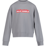 Palm Angels Kids Boys Sweater Grey