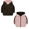Fendi Bébé Filles Veste Rose Léger