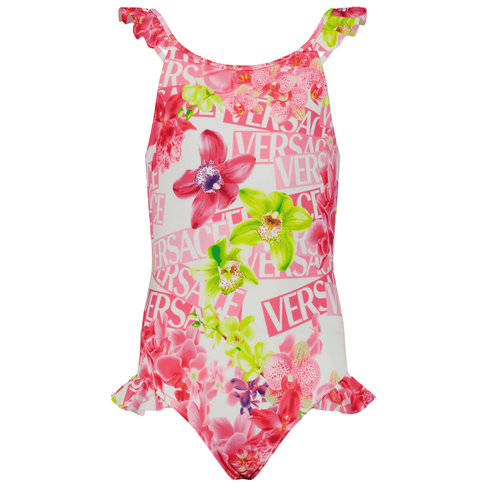 Versace Kinder Meisjes Zwemkleding Fluor Roze 4Y