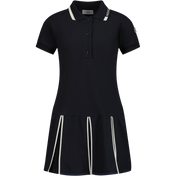Moncler Kids Girls Dress Navy