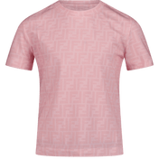 T-shirt per ragazze per bambini Fendi rosa chiaro