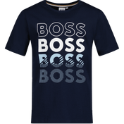 T-shirt de garotos do Boss Kids Marinha