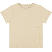Balmain Baby Unisex Camiseta Beige