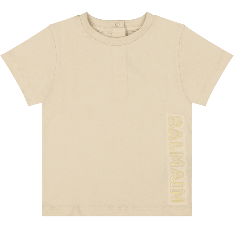 Balmain Baby Unisex T-Shirt Beige