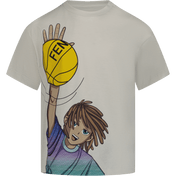 Fendi Enfant Garçons T-shirt Beige Clair