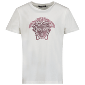 T-shirt dla dziewcząt dla dzieci w Versace biały