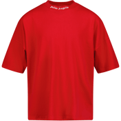 T-shirt dla chłopców dla dzieci Palm Angels czerwony