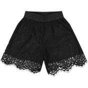 Monnalisa para niñas para niños pantalones cortos negros