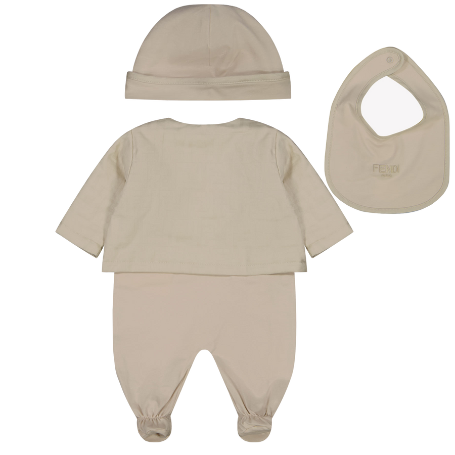 Fendi Bebé Unisex Traje de caja Beige