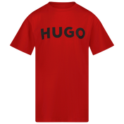 T-shirt dla chłopców dla dzieci Hugo Red