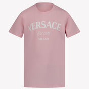 Versace Camiseta de chicas para niños de color rosa claro