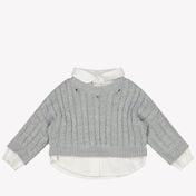 Lapin House Baby Filles Pull-over Gris